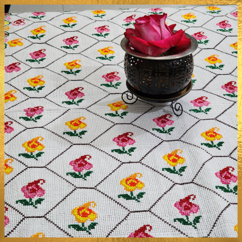 Cross Stitch Tea Table Runner