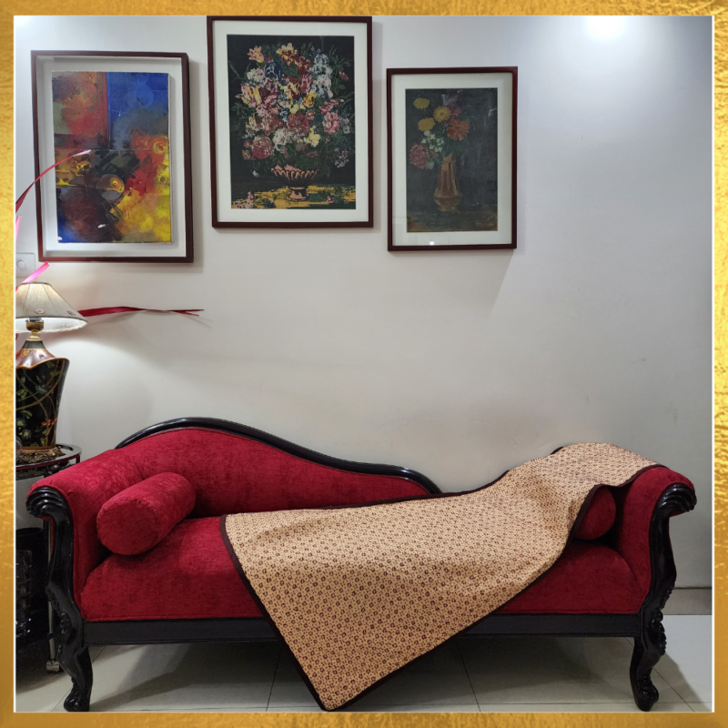 Cotton Throw Blanket with Hand Embroidery