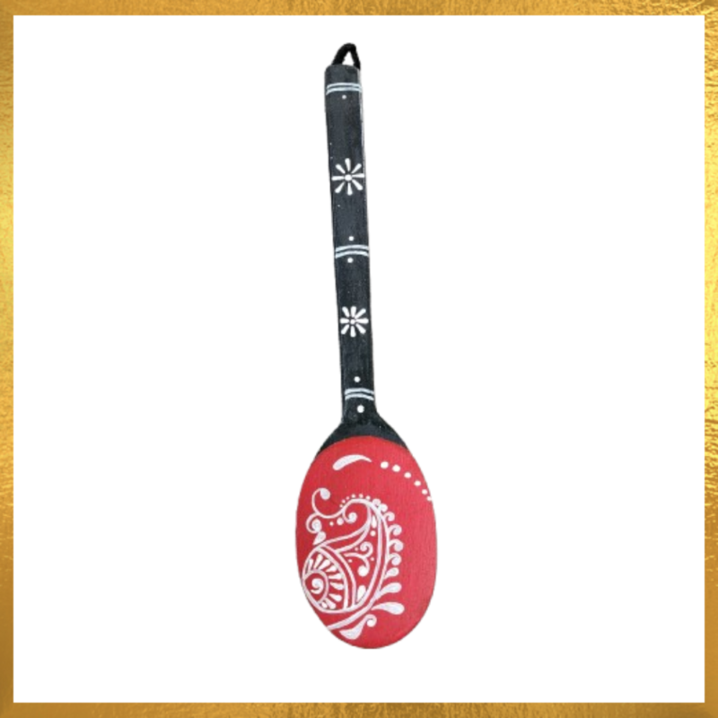 Wooden Hanging Spoon With Hand Painted For Decoration.