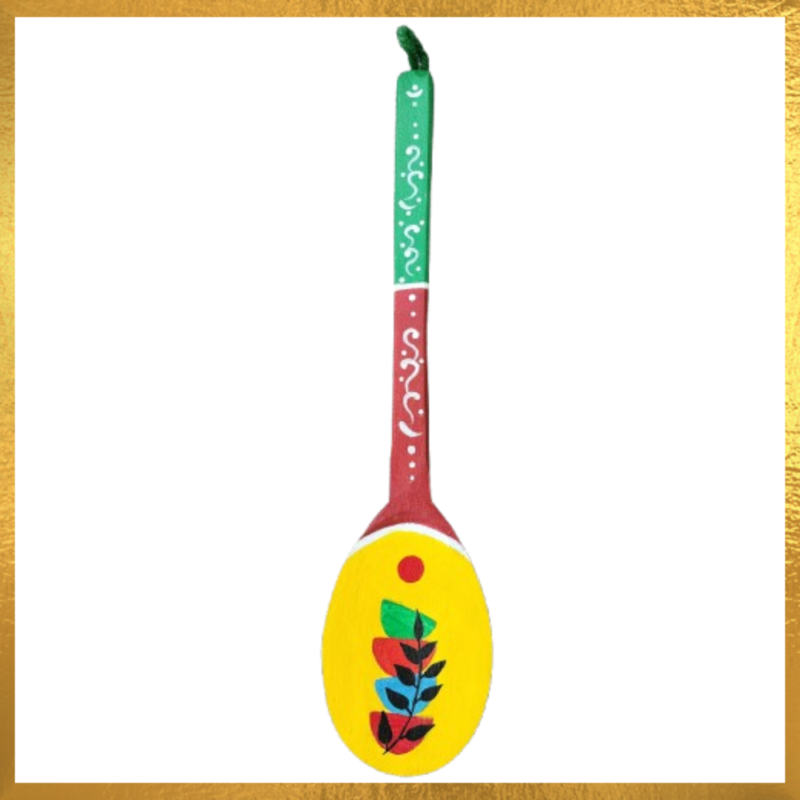 Wooden Hanging Spoon With Hand Painted For Decoration.