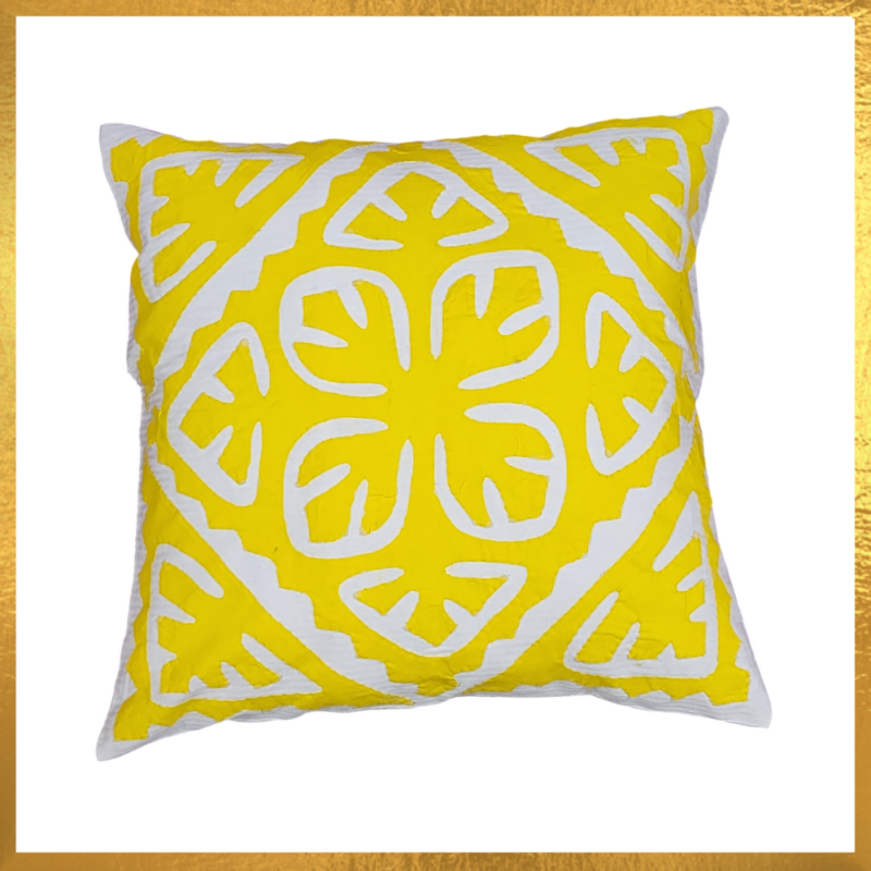 Cotton Appliqued Cushion Cover