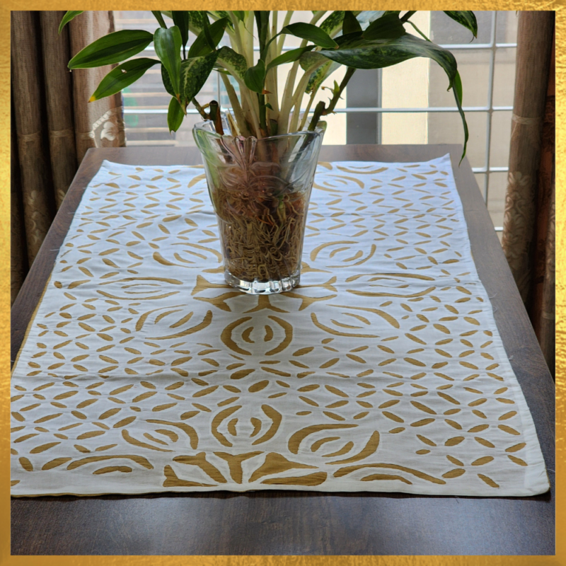 Tossor Silk Appliqued Table Runner