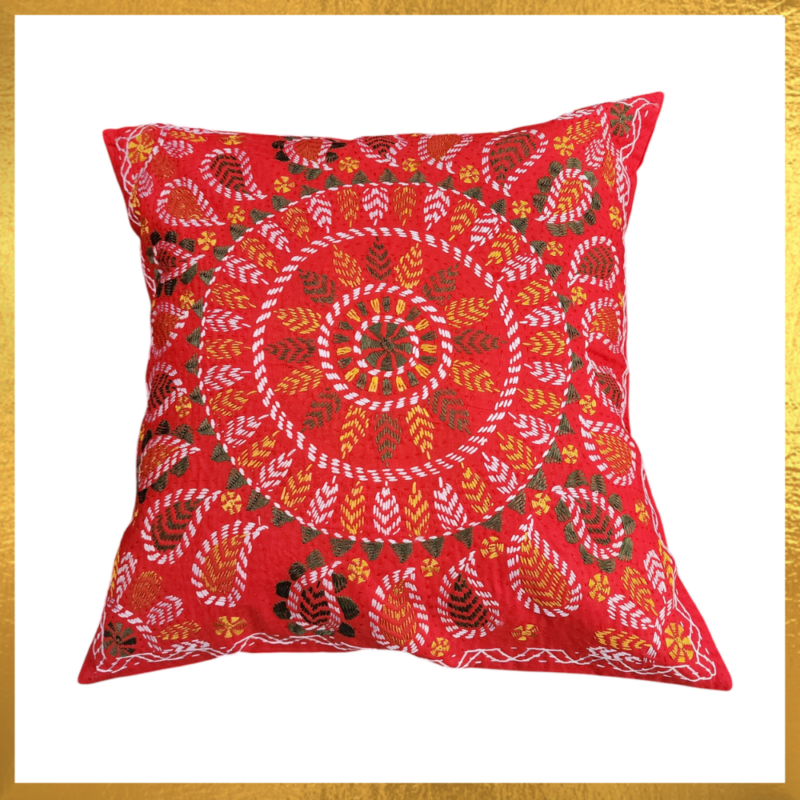 Cotton Cushion Cover Hand Embroidery