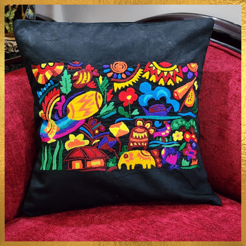 Cotton Cushion Cover Hand Embroidery