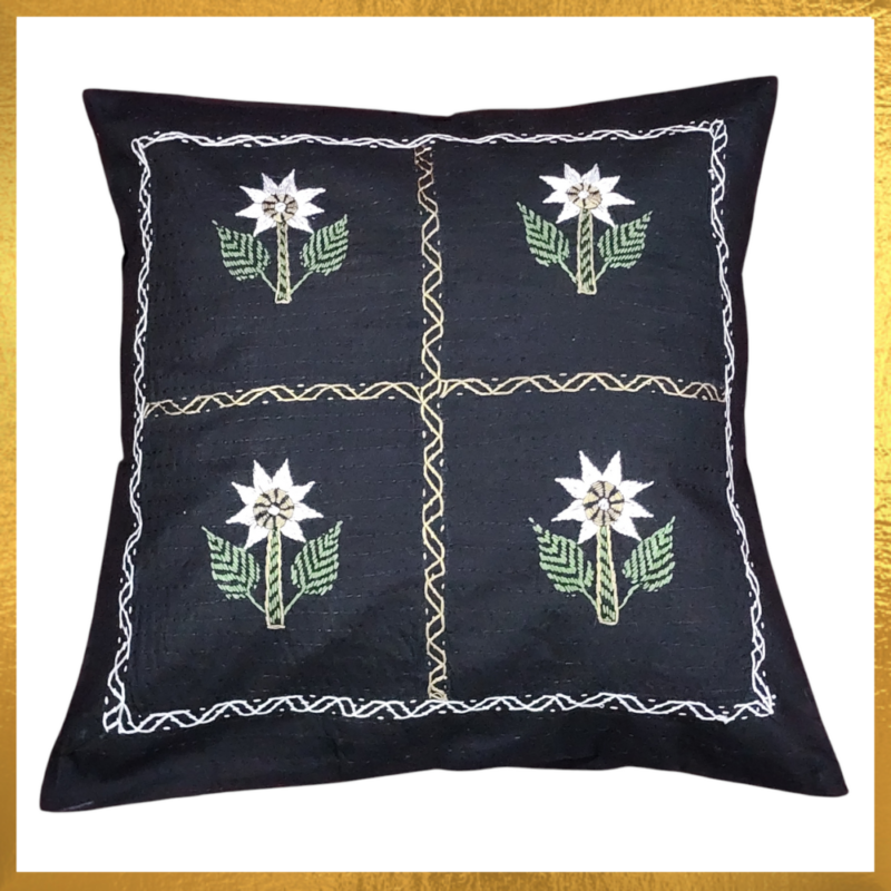 Cotton Cushion Cover Hand Embroidery