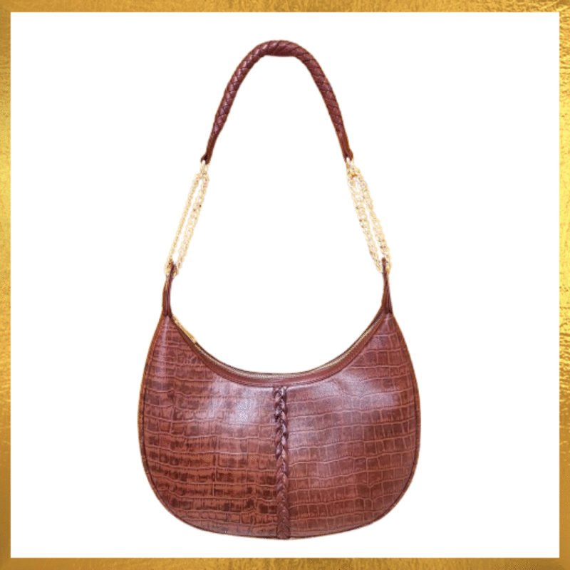 Leather Half Moon Shoulder Bag