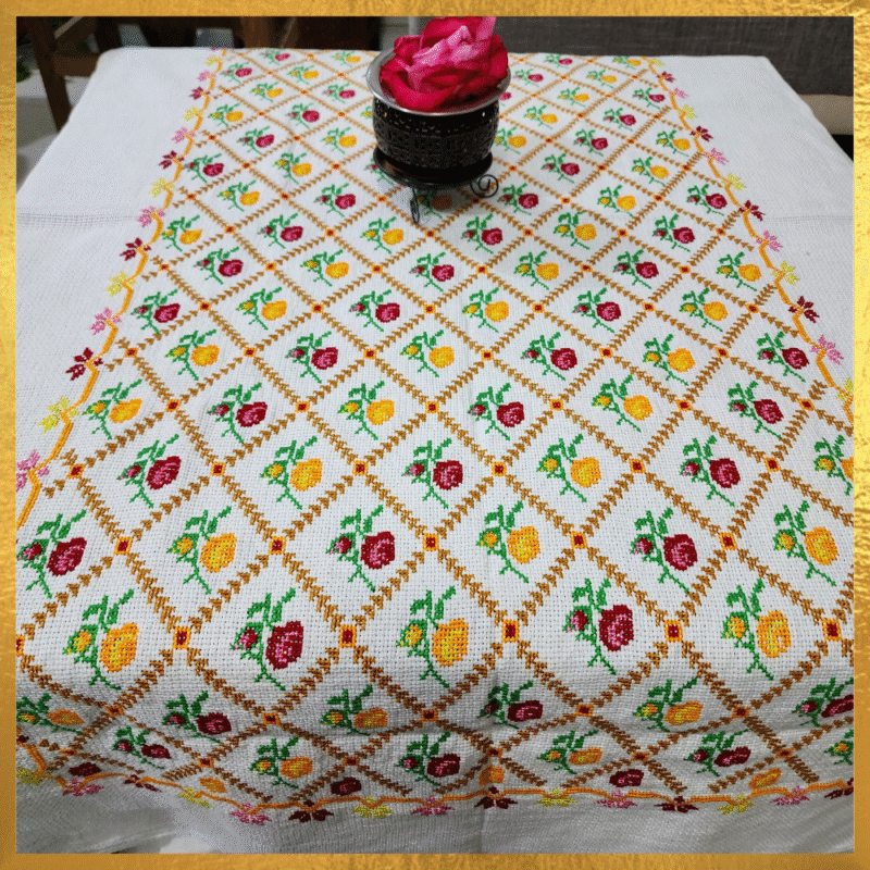 Cross Stitch Tea Table Runner