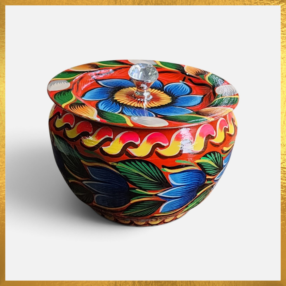 Folk Art Hand Painted Pot